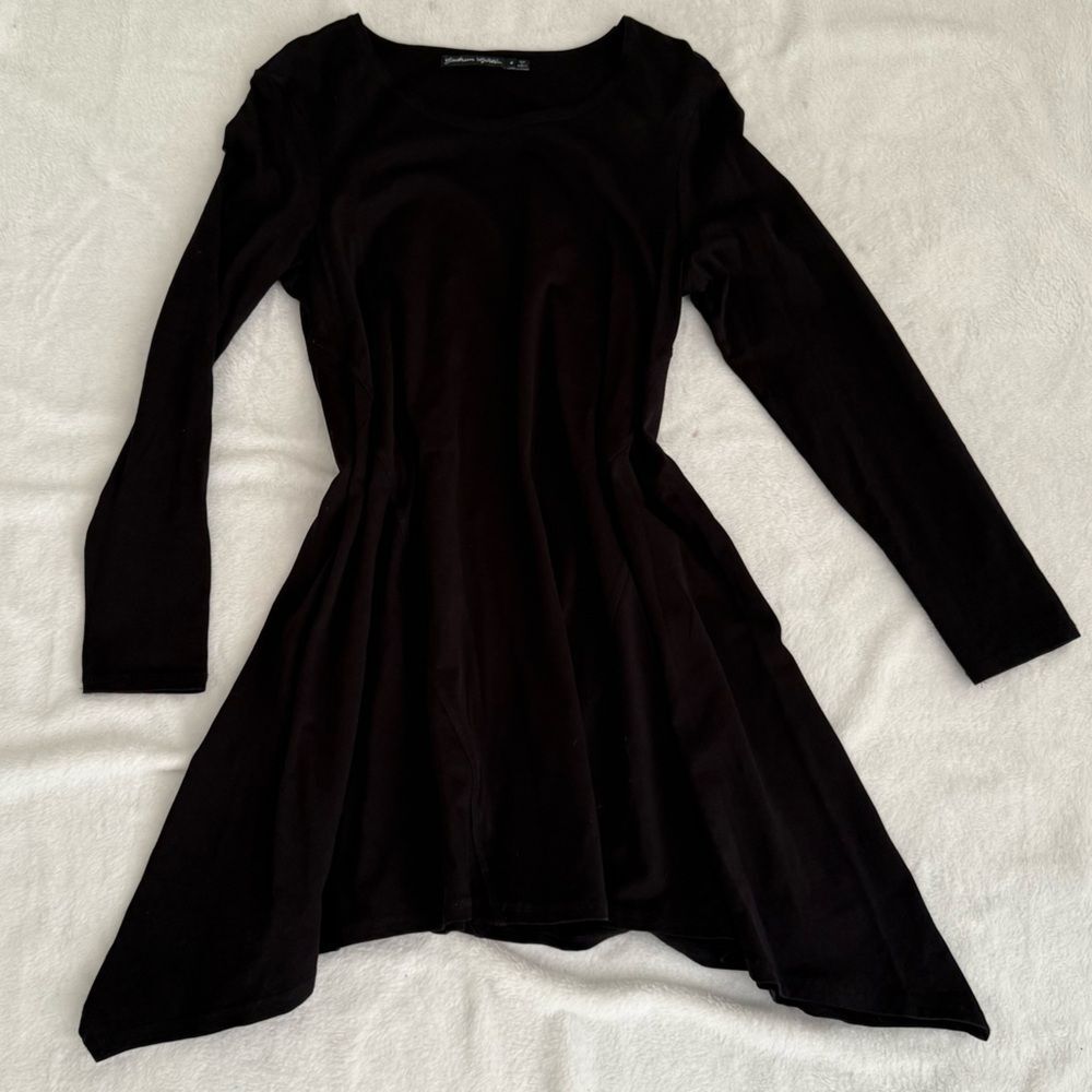 Gudrun Sjödén Dress | Asymmetrical Whimsigoth Black Midi Longsleeve Dress
